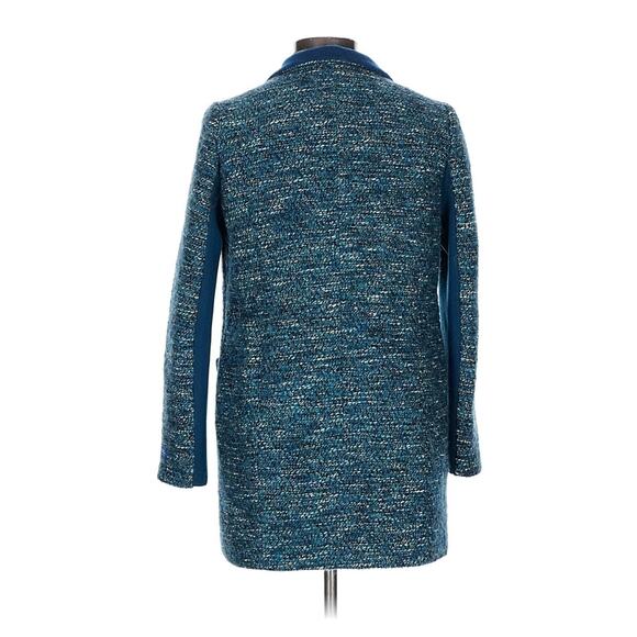 Pierre Cardin Paris Tweed Blue Long Line Blazer Jacket Large - Picture 2 of 5